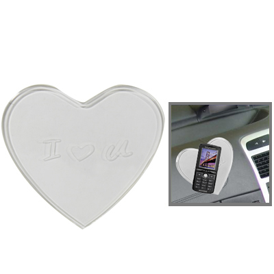 Heart Shaped Car Anti-Slip Mat Super Sticky Pad for Phone / GPS/ MP4/ MP3 (Yellow)